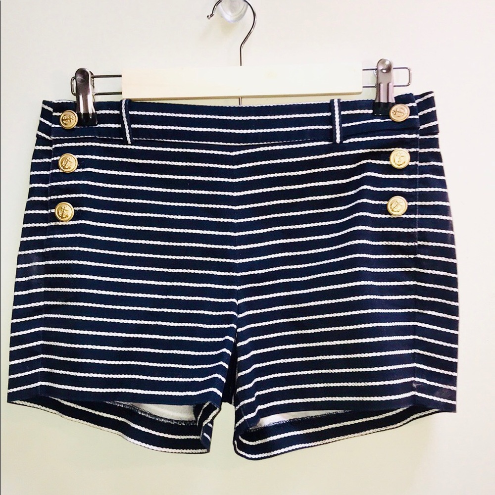 |J.Crew| Blue and White Striped Nautical Shorts